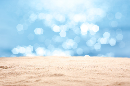 Idyllic sand beach with blue sea.