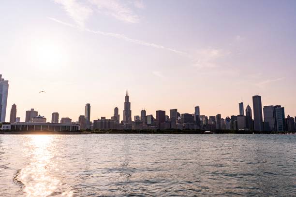 istock Downtown Chicago Skyline & Lake Michigan at Dusk 1164625995