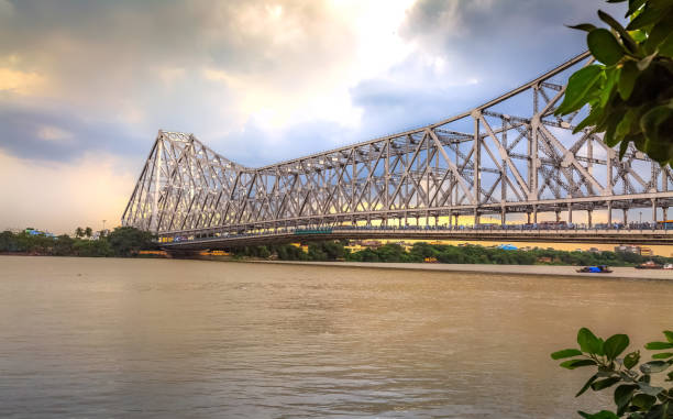 istock Historic Howrah bridge on river Ganges at Kolkata, India 1164631594