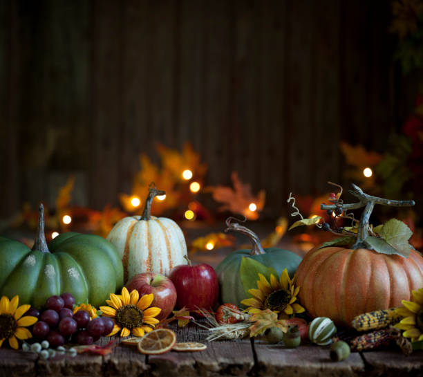 istock Autumn Pumpkin Background on Wood 1164637794