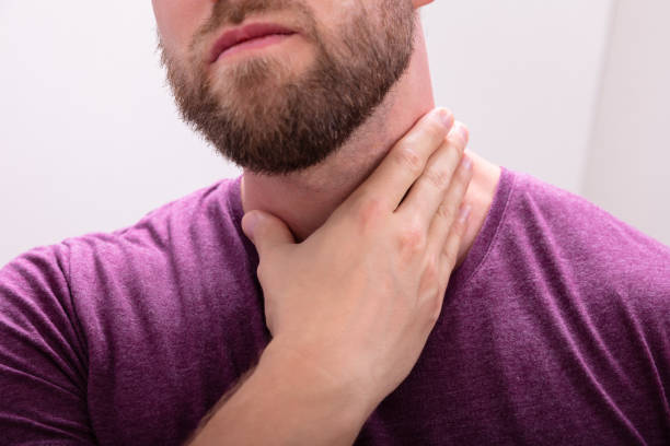 istock Young Beard Man Having Throat Pain 1164644381