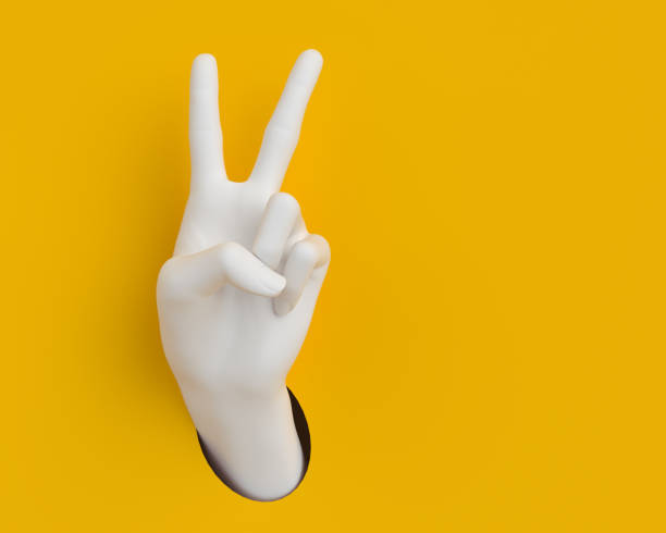 istock Victory hand sign and peace hand gesture 1164669946
