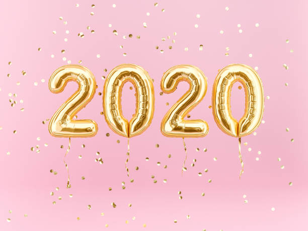 istock New year 2020 celebration. Gold foil balloons numeral 2020 1164670562
