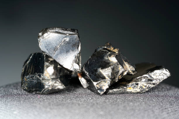istock Shungit is a black rock that consists mainly of carbon 1164672313