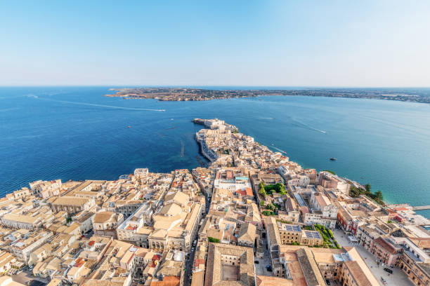 istock Coastline town Syracuse Sicily and old Ortigia island 1164679138
