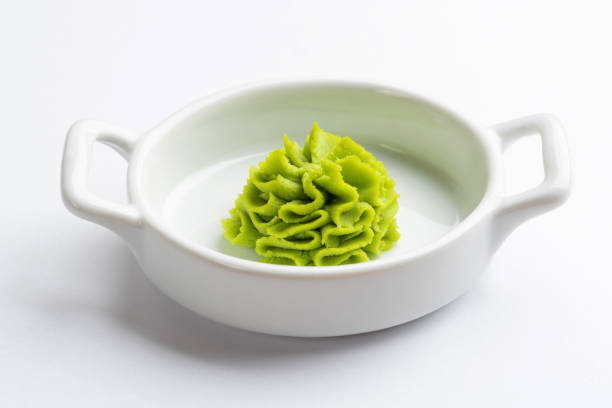 istock Portion of wasabi in a white gravy boat. 1164680251