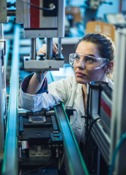 istock Female engineer examining machine part on a production line. 1164681581