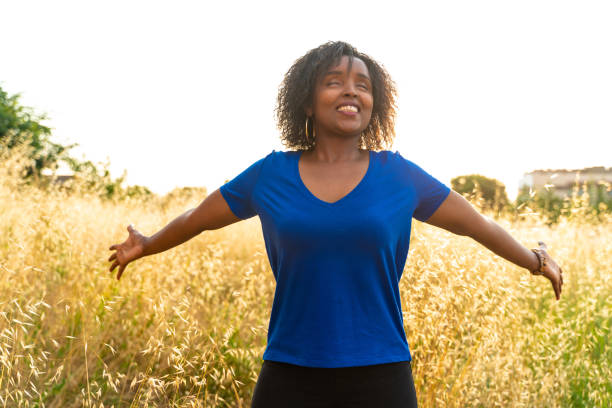 istock Beautiful young woman feeling freedom 1164683469