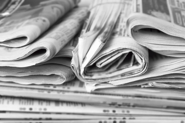 istock Newspapers folded stack, the concept of world news 1164684641