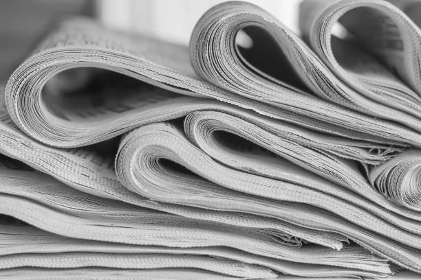 istock Newspapers folded stack, the concept of world news 1164684709