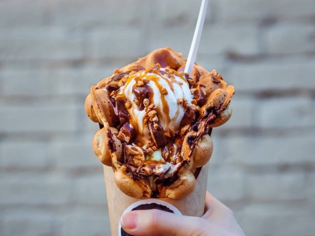 istock Hong Kong waffles or bubble wafer in hand 1164689291