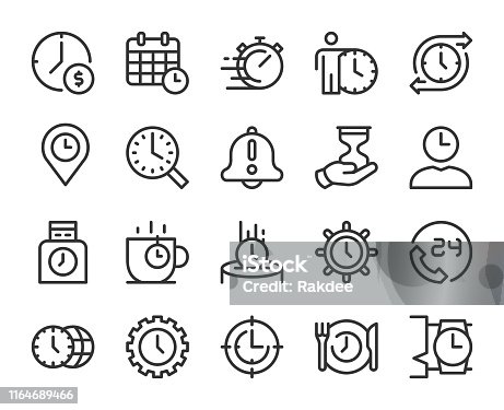 istock Time Management - Line Icons 1164689466