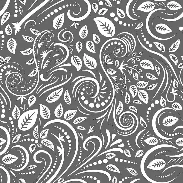 Vector illustration of Abstract seamless pattern of intertwining floral ornaments