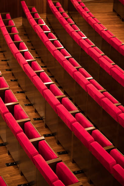 istock Empty wooden red in a conference room 1164692150