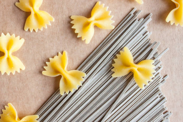 istock Classic Italian pasta farfalle and asian soba 1164692182