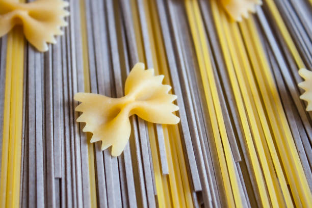 istock Classic Italian pasta farfalle , spaghetti and asian soba 1164692206