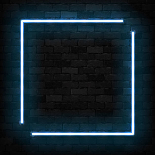 istock Vector realistic isolated neon sign of blue square frame for template decoration and invitation covering on the wall background. 1164697688