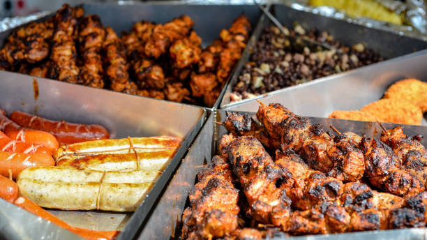 istock Different fried and grilled meat on a large pan. 1164698634