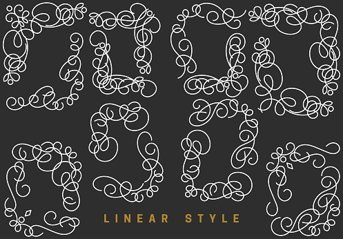 Menu Corner Design Set Of Corner Decorative Elements Vintage Vector Design Elements ...