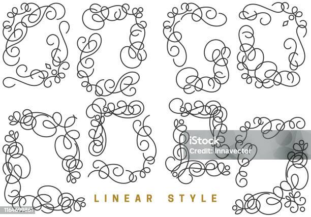 Menu Corner Design Set Of Corner Decorative Elements Vintage Vector Design Elements ...