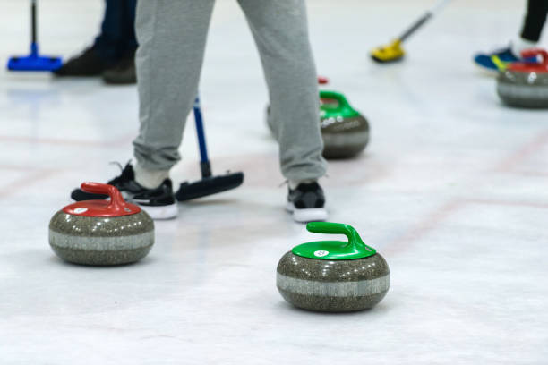 istock Close up of a Curling game situation. 1164700094