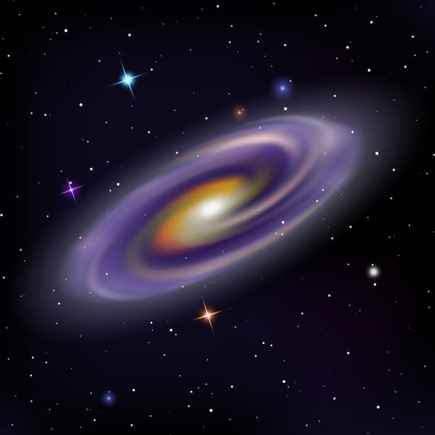 istock Vector illustration of Cosmic Galaxy and bright shining stars on night sky. 1164704172