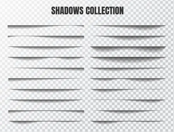 Vector illustration of Realistic shadow effect vector set Separate components on a transparent background