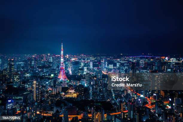 Tokyo Japan Skyline Stock Photo - Download Image Now - Night, Tokyo - Japan, Japan