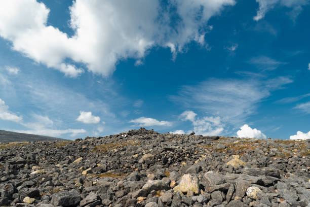 Mountain road through tundra