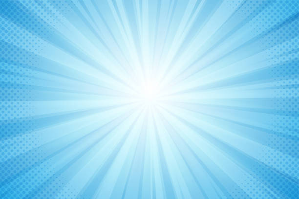 Background of rays from the sun, blue light in a comic style Background of rays from the sun, blue light in a comic style animated cartoon stock illustrations