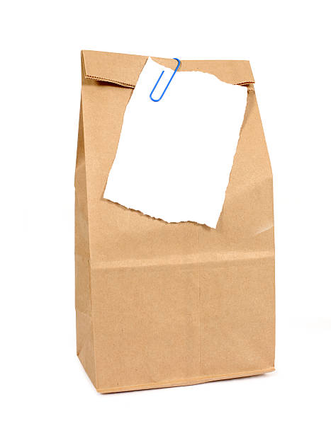 istock Brown paper bag with notepaper 116471019