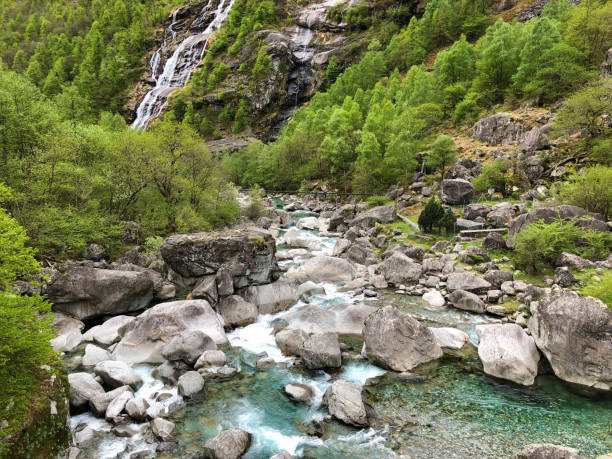 istock Stream Calnegia or Fiume Calnegia, Foroglio (The Bavona Valley or Valle Bavona, Val Bavona or Das Bavonatal) 1164711235