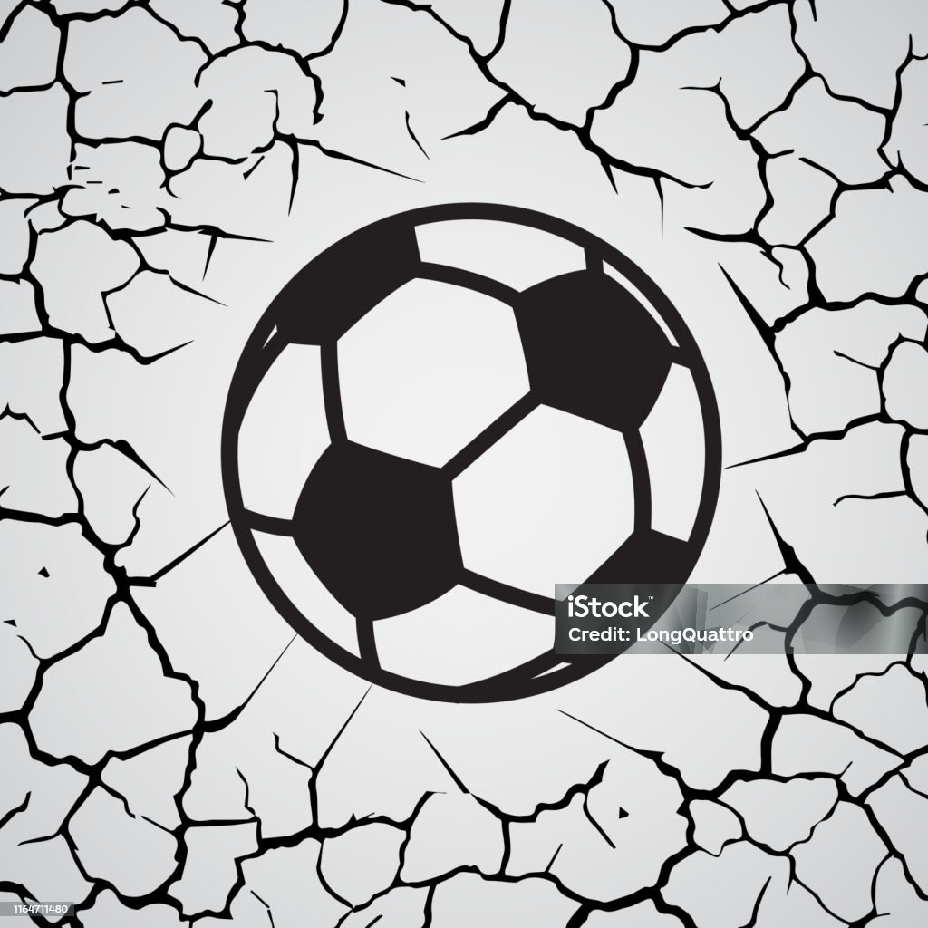 Cracks Circle Football Stock Illustration - Download Image Now - Abstract,  Art, Black Color - iStock