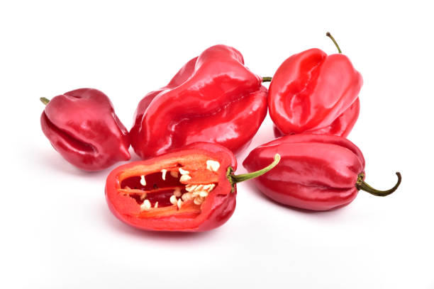 istock red hot habanero peppers isolated on white background 1164717375