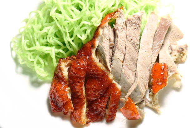 istock Chinese jade noodles topping slice roasted duck 1164717485