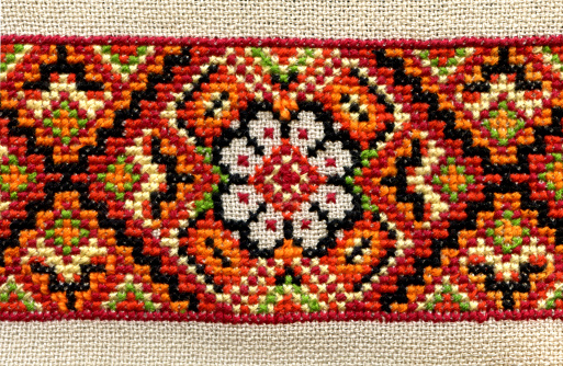 Detail of Ukrainian embroidery.