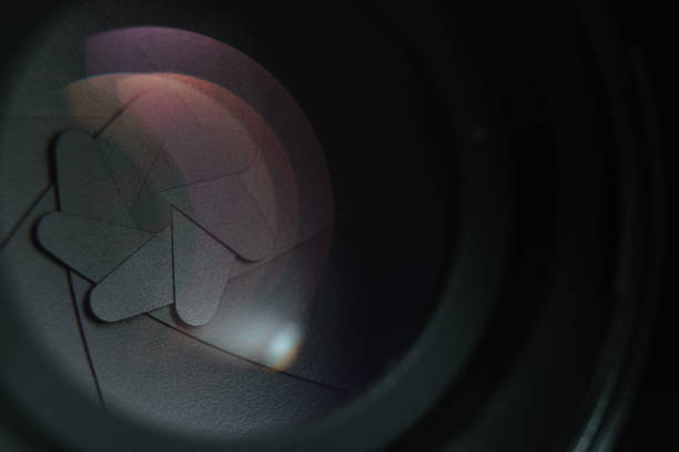 istock Close up Beautiful Camera Lens on a dark  background. Macro view. 1164721873
