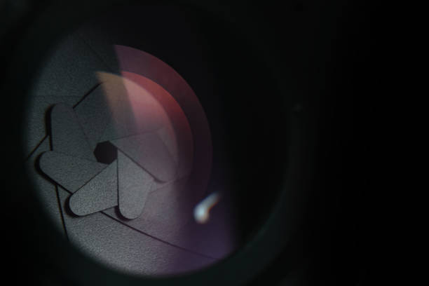 istock Close up Beautiful Camera Lens on a dark  background. Macro view. 1164722110