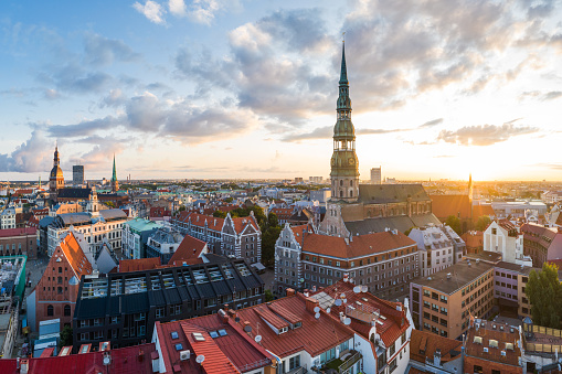 Old Town Riga panorama in early morning