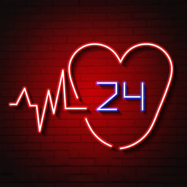 istock Bright heart. Neon sign. Retro neon heart. 1164723944