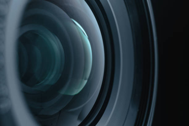 istock Close up beautiful camera lens of black background. Macro view. 1164724024