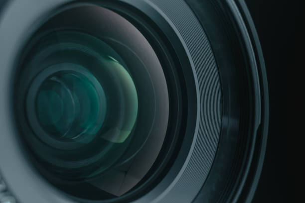 istock Close up beautiful camera lens of black background. Macro view. 1164726276