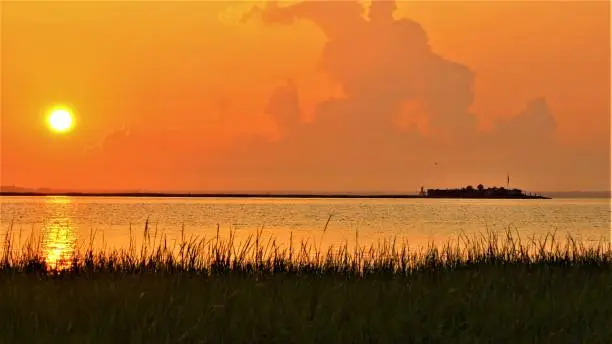 Sunrise over Charleston Harbor