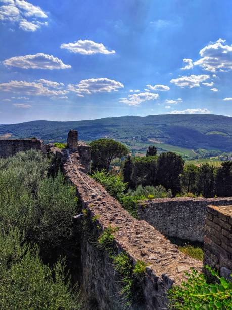 istock Medeival wall in the Tuscan countryside 1164730453
