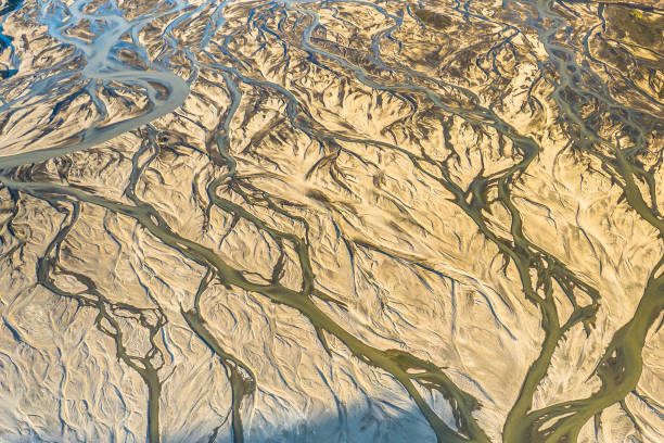 istock Aerial drone view of a huge riverbed 1164731797