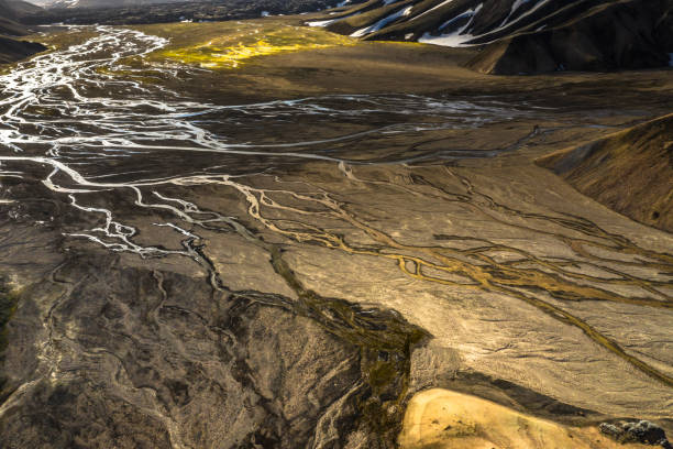 istock Aerial drone view of a huge riverbed 1164732053