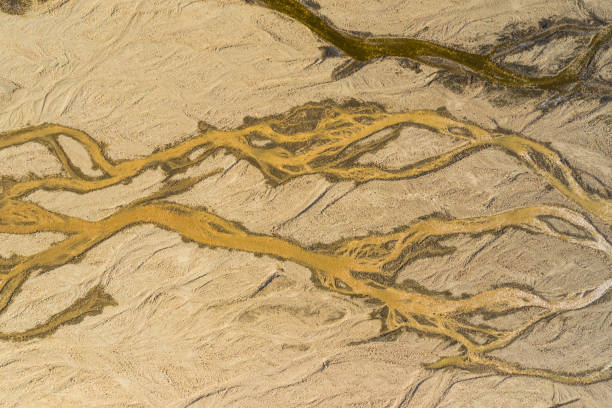istock Aerial drone view of a huge riverbed 1164732450
