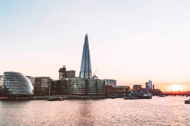 istock Downtown view of London from river Thames at sunset 1164733062