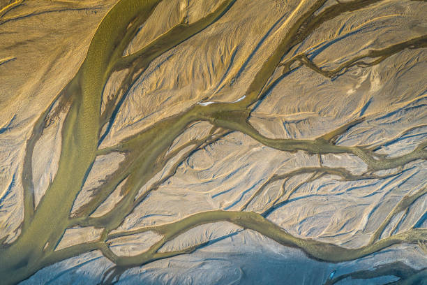 istock Aerial drone view of a huge riverbed 1164733514