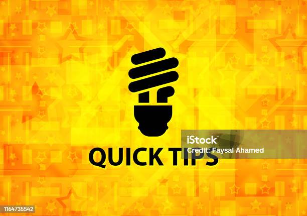 Quick Tips Yellow Background Stock Illustration - Download Image Now ...